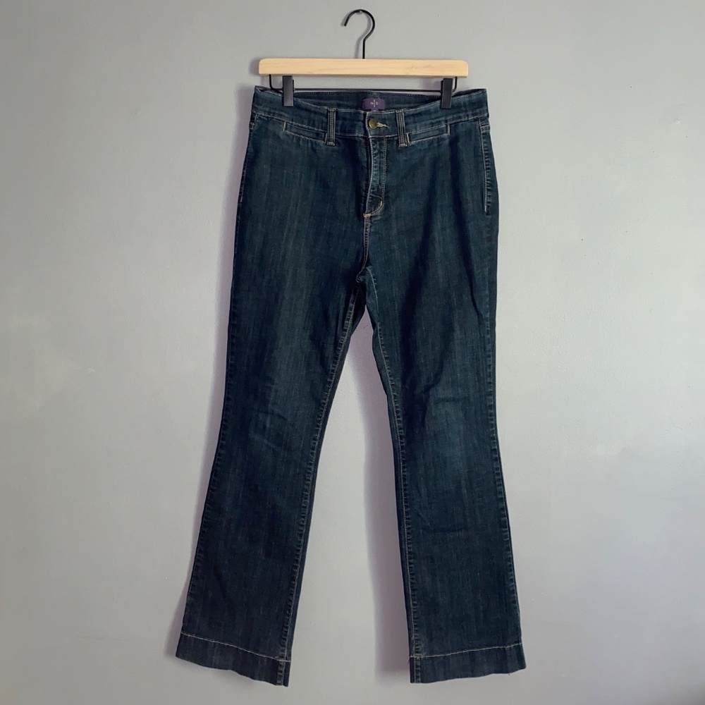 NYDJ Dark Wash Flare Lift Tuck Women's 10 Not Your Daughters Jeans